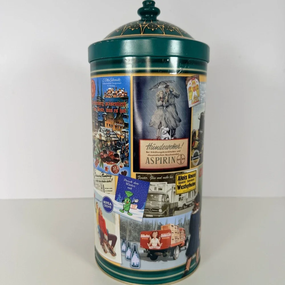 Otto Schmidt Nurnberger Lebkuchen Tin Vintage German Collectible Storage‎ Jar